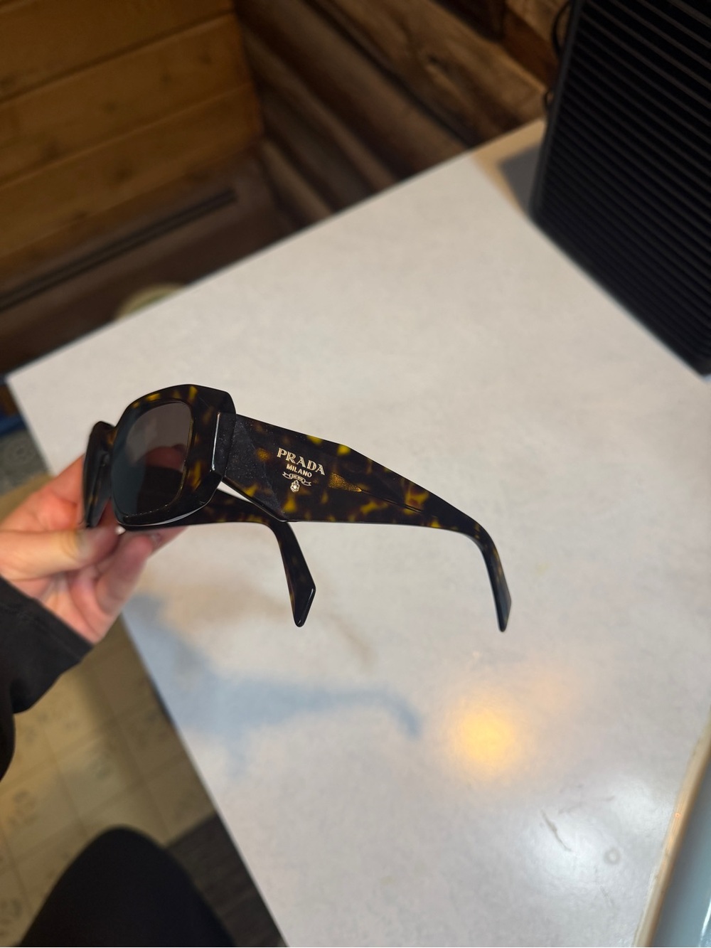 Prada Tortoiseshell Square Sunglasses - Brown/Black